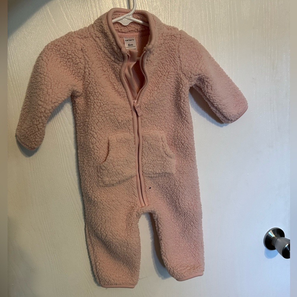 Carter's Pink Footies One Piece with Plush Texture